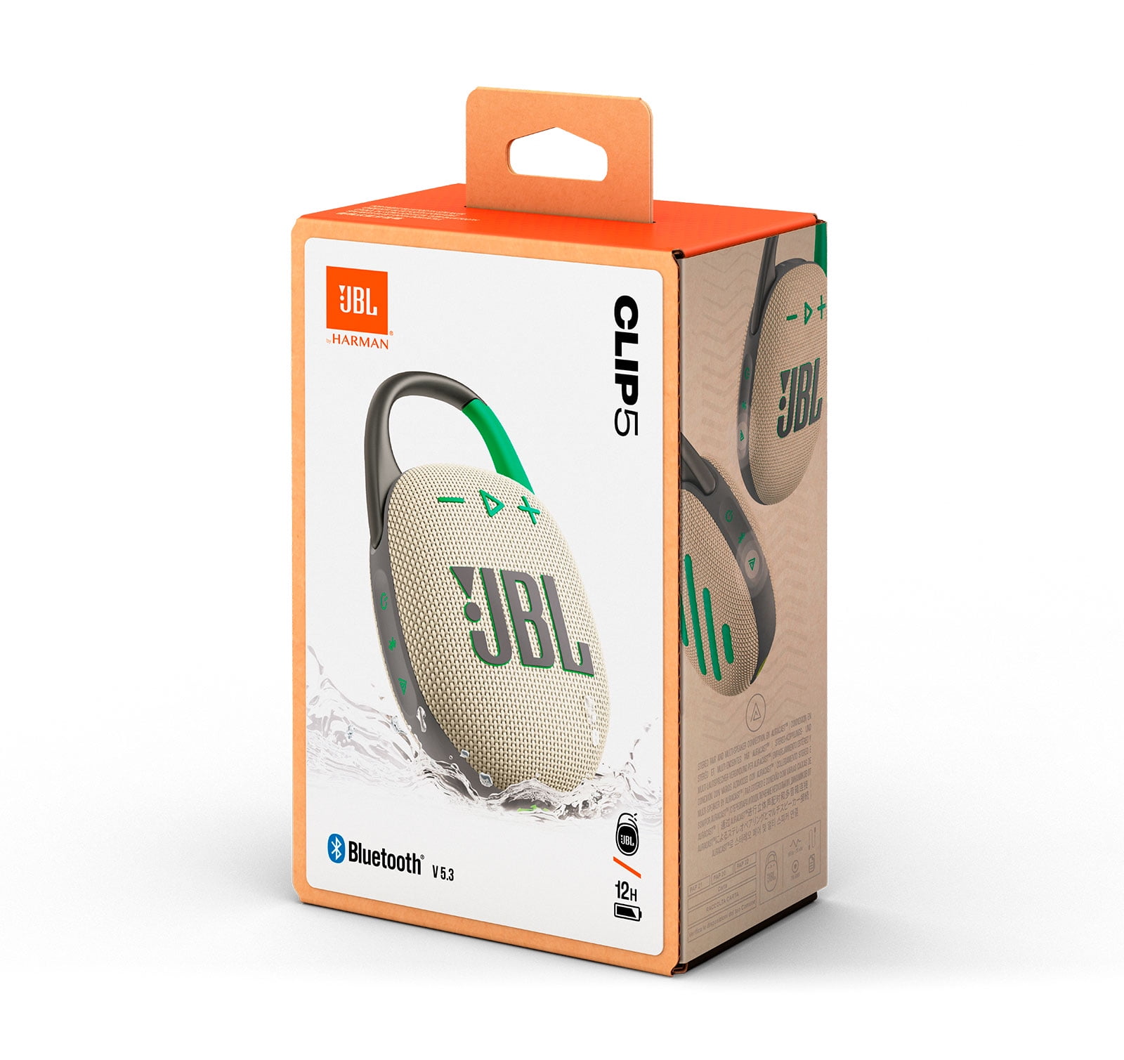 JBL Clip 5 Bluetooth Speaker and divvi! Protective Case Bundle - Sand