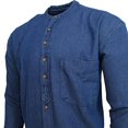 thumbnail image 5 of Denim Blue Grandfather Shirt For Men Made by Civilian, Small, 5 of 6