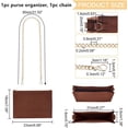 thumbnail image 2 of Purse Organizer Insert for Handbags Felt Tote bag Divider Pocket Inside with Handbag Chain Straps Clutch Crossbody Conversion Kit with Eyelet for Purse Clutch Travel bag 23x18 (Brown), 2 of 6