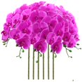 thumbnail image 1 of Flores artificiales de Phalaenopsis de 37 6 piezas de flores artificiales de orquídea con tallo para decoración del hogar, púrpura, 1 of 6