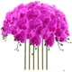 thumbnail image 1 of Flores artificiales de Phalaenopsis de 37 6 piezas de flores artificiales de orquídea con tallo para decoración del hogar, púrpura, 1 of 6