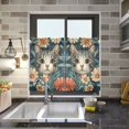 thumbnail image 4 of Yayeee Kitchen Curtains Tier Pair Light Filtering 27"x24" Rod Pocket Short Cafe Window Panel, Flowers Cat, 4 of 7