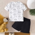 thumbnail image 7 of dmqupv Kids Outfits Boys Clothes Summer Short Sleeve Top & Shorts Set 2 Piece Casual Outfit Black,4-5 Years, 7 of 7