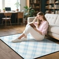 thumbnail image 5 of Iauyy 63x48in Washable Large Non-Slip Area Rugs,Modern Minimalist Patterns Ultra Soft Washable for Floor Mats for House Living Room Dining Room Office，Light Blue and White, 5 of 7