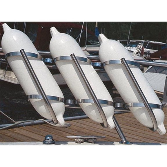 7-9 in. Stainless Steel Rail Mount Twin Fender Rack
