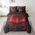thumbnail image 2 of Erosebridal 7 Piece Bed in a Bag Twin Size Comforter Set for Kids Race Car Bedding Set,Neon Honeycomb Reversible Bed Set,Racing Car Comforter with Sheet Set,All Season, 2 of 5