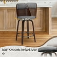 thumbnail image 4 of Dycanpo 26'' Swivel Counter Height Bar Stools Set of 3 with Backs, Wooden for Home Kitchen, Grey, 4 of 11