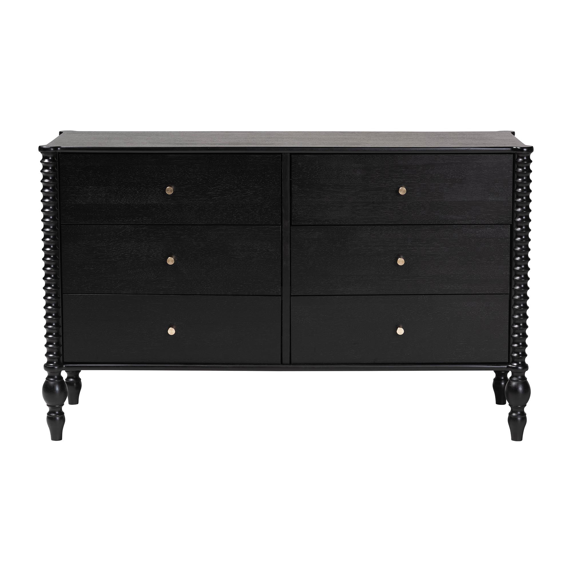 Baxton Studio Callison Farmhouse Dresser, 6-Drawer, Black