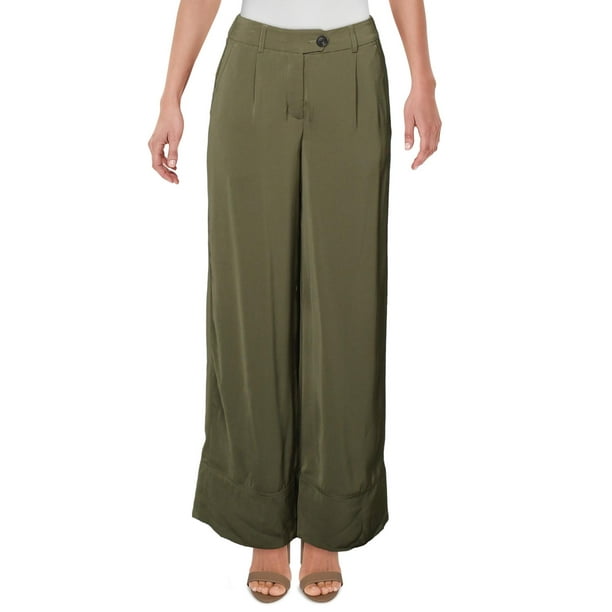 Ristede Tyranny glemme Vero Moda Womens Flare Leg Solid Wide Leg Pants Green 38 - Walmart.com