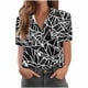thumbnail image 3 of TaTaai Women's Lightweight Short Sleeve Button Up Collar Allover Print Shirt Top Airy Summer Blouse Relaxed Fit Plus Size Gift, 3 of 6