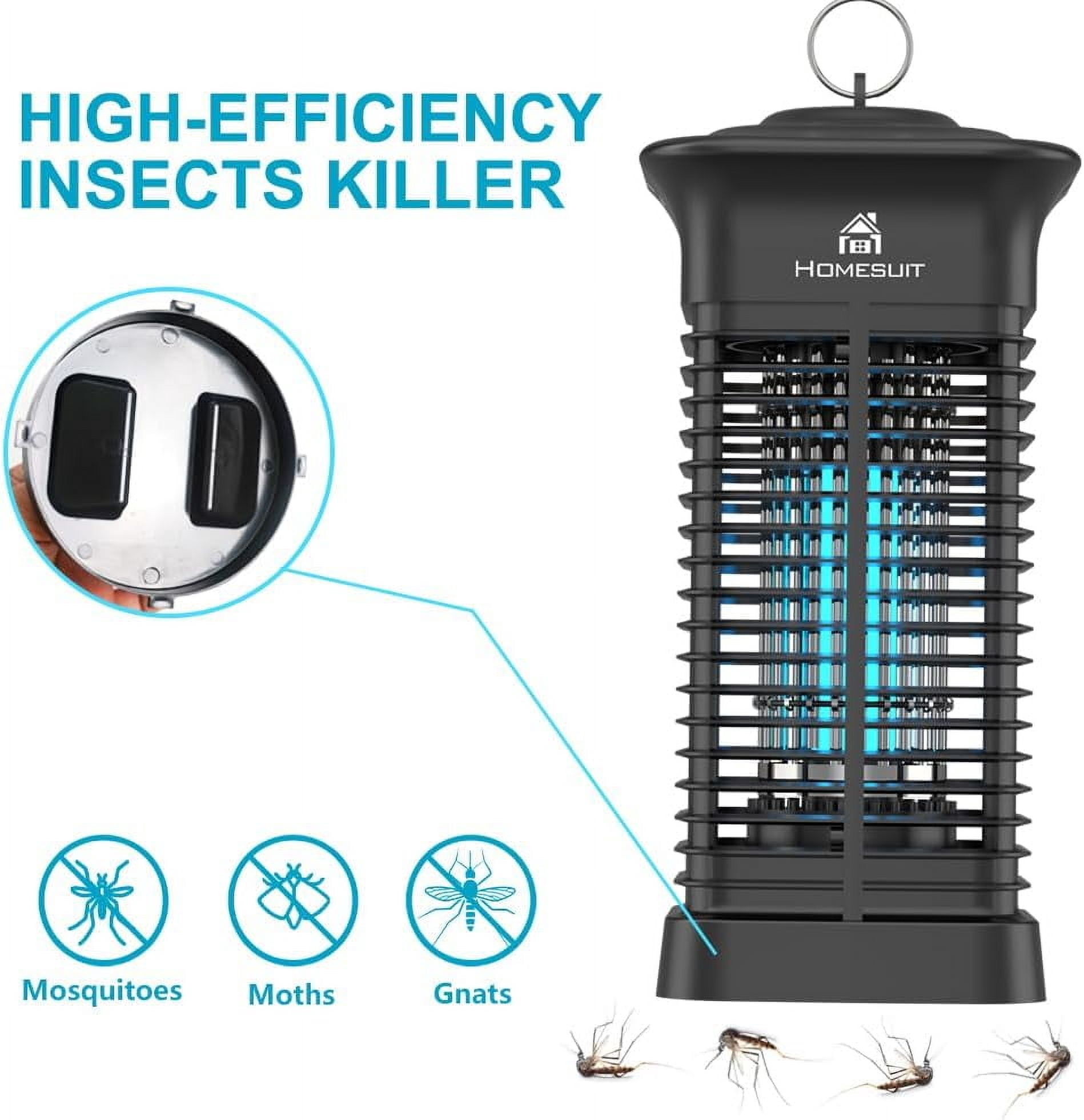 Bug Zapper 15W for Outdoor and Indoor, High Powered 4000V Electric Mosquito Zappers, Mosquito Killer, Electronic Mosquitoes Light Bulb Lamp for Home Backyard Patio