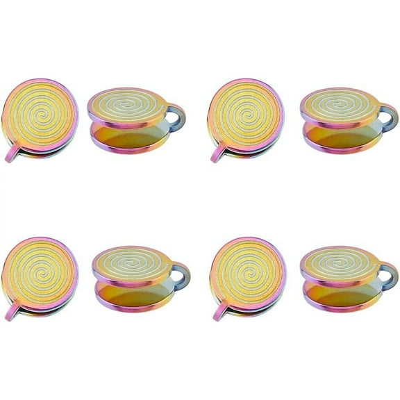 1 Box Pressure Earrings for Keloids Stainless Steel Clip Earrings Spiral Non-Pierced Earrings Rainbow Compression Earrings Metal Ear Cuff Adjustable Keloid Earrings for Women Men Ladies