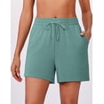 thumbnail image 4 of Pinspark 2 Piece Sets for Women Short Sleeve Sweatsuits V Neck Pullover Tops High Waist Shorts Lounge Sets with 2 Pockets Casual Tracksuit Outfits, 4 of 6