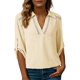 thumbnail image 1 of Camisetas de Cuello en V de Manga Larga para Mujeres Blusas Casuales Vestidas con Cuello de Encaje Hueco, 1 of 9