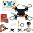 thumbnail image 1 of Mini Drone Beginner-Friendly Stunt Flyer, All-Ages Mini Drone with Easy Stunt Flights & 360° Tricks, with Led Light & Propeller Protection, Christmas Gift (Black), 1 of 8