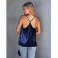thumbnail image 2 of Ekouaer Silk Tank Top for Women Mesh V Neck Satin Camisole Silky Sleeveless Tank Cami Shirt, 2 of 6