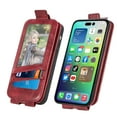 thumbnail image 3 of SaniMore for iPhone 14 Pro Magnetic Closure Top & Bottom Flip Wallet Case, Premium PU Leather Cover with Car Mount Card Slot & Adjustable Kickstand Full Body Protective Shell, Red, 3 of 9