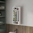 thumbnail image 2 of FM FURNITURE Armoire à Pharmacie en Forme de Pin avec Porte Miroir et Rangement Ouvert Blanc, 2 of 7