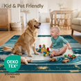 thumbnail image 4 of ODIKA 8'x10' Ultra-Soft Area Rug, Beachy Ocean Vintage Sailing Boat Wave Border Nautical Distressed None Washable, Bare feet friendly, Silk-Touch for Bedroom, Under Sectional, 4 of 7