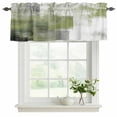 thumbnail image 2 of Sage Green Ombre Valances for Windows, Decorative Rod Pocket Window Valance Curtains, Vintage Shabby Abstract Plaid Art Short Curtain Drapes for Kitchen/Bathroom/Living Room, 2 Panels, 42" W x 12" L, 2 of 8