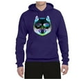 thumbnail image 2 of Wild Bobby, Funny Wolf on Sunglasses, Animal Lover, Unisex Graphic Hoodie Sweatshirt, Purple, Medium, 2 of 3