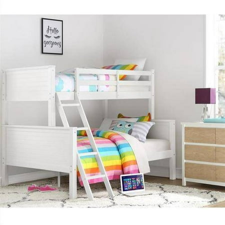 Dorel Home Your Zone Twin Over Full Wood Bunk Bed, White