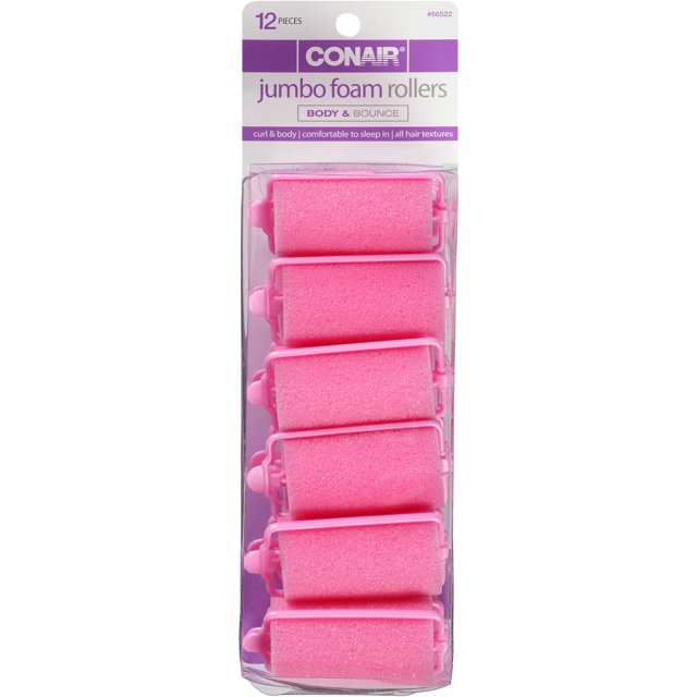 Conair Body & Bounce Jumbo Foam Rollers, 12 count