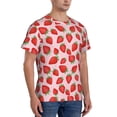 thumbnail image 4 of Yiaed Strawberries Print Mens Short Sleeve Tight Fit T-Shirt, Crewneck Casual Tee-Small, 4 of 5