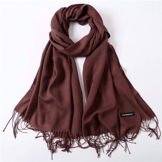 Bufanda de cachemira de color sólido para mujer, fina, para primavera y verano, larga, para aire acondicionado, para otoño e invierno, cálida, de Malasia