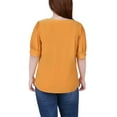 thumbnail image 3 of NY Collection Women's Plus Size Short Sleeve Balloon Sleeve Top With Hardware, 3 of 4