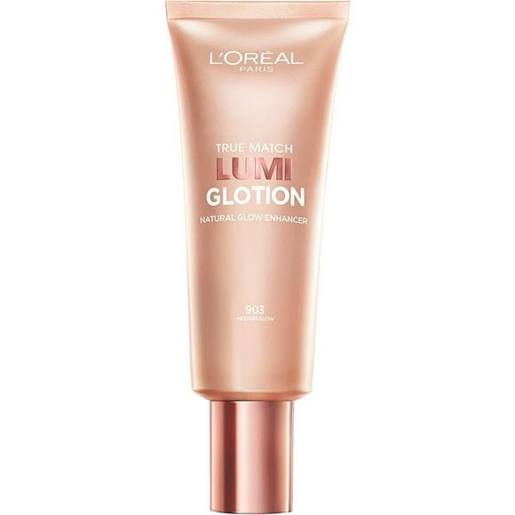 L’Oréal Paris True Match Lumi Glotion, Highlighter Makeup, Makeup, Instantly Hydrates and Illuminates Skin, Sheer Color Tint, Offers a Sunkissed Glow, 903 Medium, 40 mL