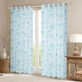thumbnail image 2 of jejeloiu Cute Cartoon Bow Blackout Curtains Set of 2 (52x84 Each),Blue Bowknot Window Curtains For Bowtie Girl, 2 of 6