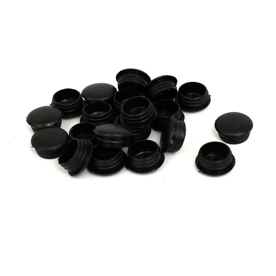 15mm Dia Plastic Thread Design Screw Cap Covers Hole Lids Black 20pcs 