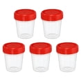 thumbnail image 1 of Unique Bargains 50mL Sample Cups Sample Containers Leak Proof Screw Cap for Lab Home Red 5 Pack, 1 of 6