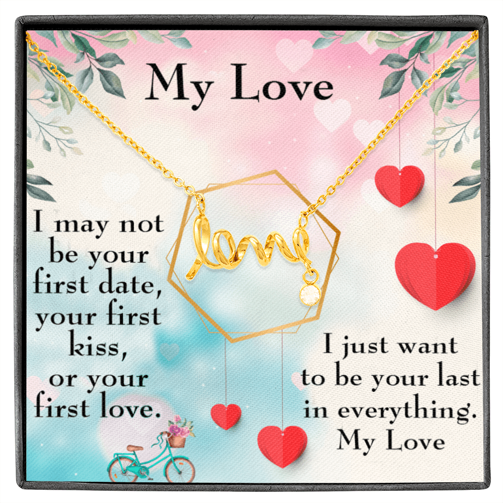 We Have it All Scripted Love Pendant Necklace Message Card 