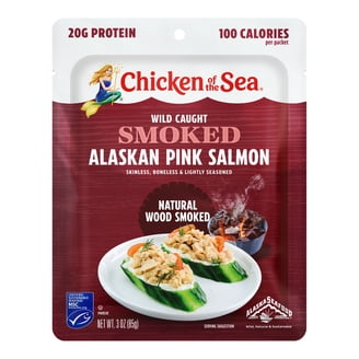 3 pack) Ocean's Wild Alaskan Pink Salmon, Thai Green Curry, 12g