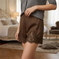 thumbnail image 4 of Pantalones cortos de satén for mujer Y2k con ribete de encaje, micro mini pantalones cortos de pijama, bragas de talle bajo, pantalones de pijama, 4 of 7