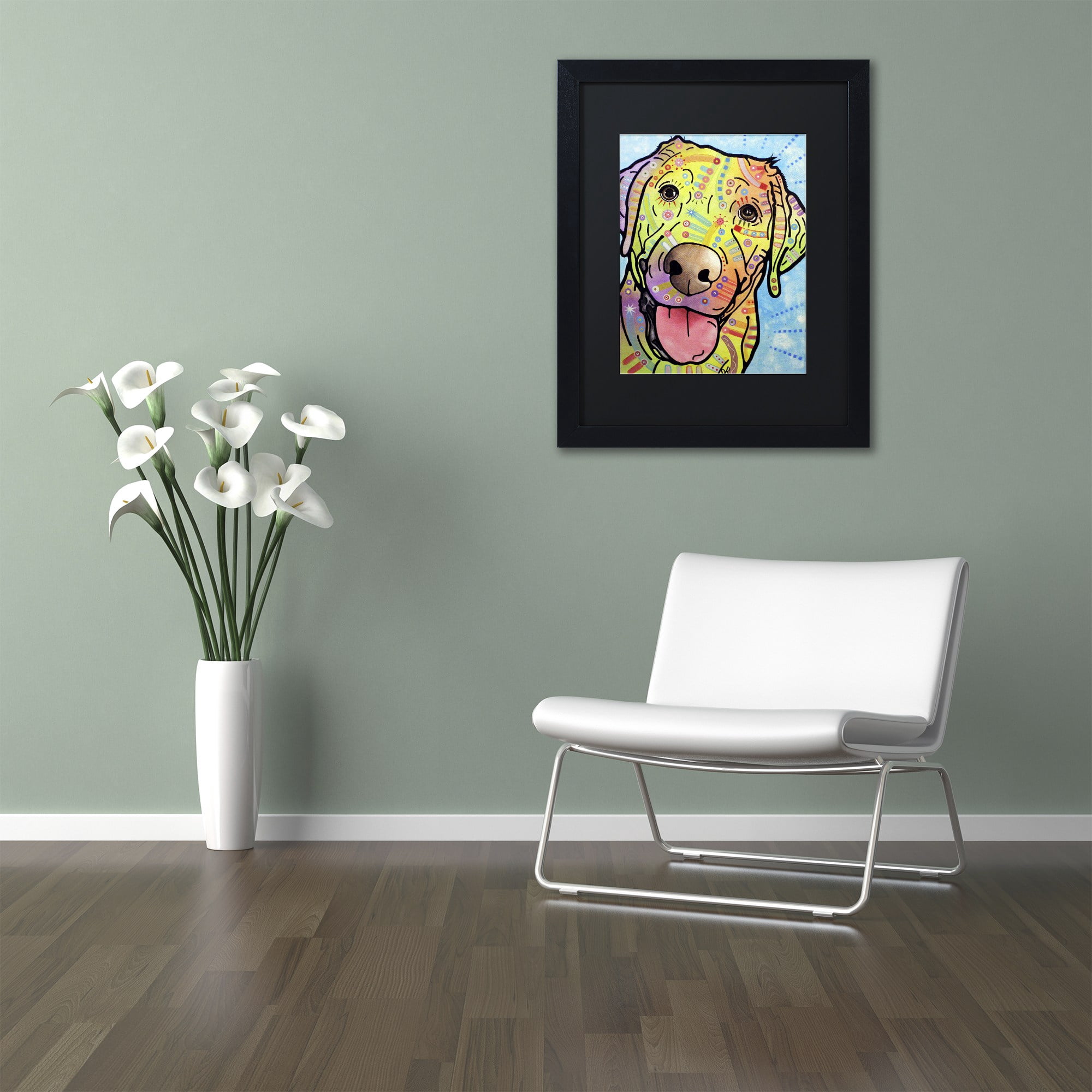 Trademark Fine Art "Sunny" Canvas Art by Dean Russo, Black Matte, Black Frame