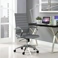 thumbnail image 4 of Modern Contemporary Highback Office Chair, Grey Faux Leather, 4 of 4