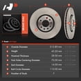 thumbnail image 5 of A-Premium 12.35 inch (313.8mm) Front Vented Disc Brake Rotors Compatible with Select Saab Models - 9-3 2006-2011, 2-PC Set, 5 of 8