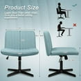 thumbnail image 2 of CQAOE Criss Cross Desk Chair, Armless Wide Seat Fabric Vanity Chair, Rocking Mid Back Ergonomic Task Chair for Home Office Bedroom Small Spaces, No Wheels（Blue）, 2 of 10