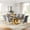 Gold Black Table & Gold Gray Chair, variant on 69" Modern Faux Marble Dining Table Set for 6, Stainless Steel Dining Table with 6 Upholstered High-Back Dining Chairs, Dining Room Kitchen Apartment Furniture
