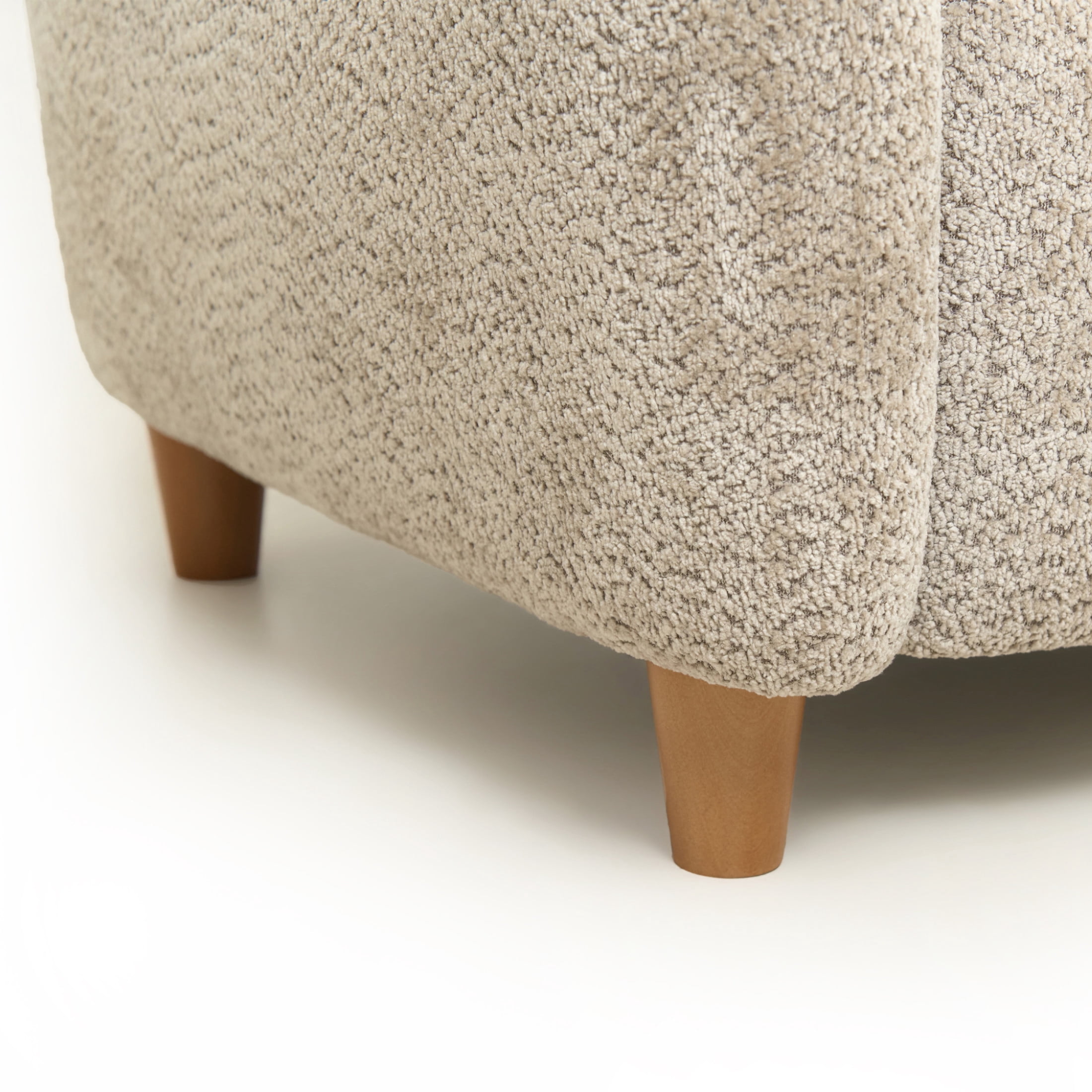 Noble House Misty Nordic 58" Loveseat Accent Chair, Curved Backrest Chenille Fabric Sofa for Living Room, Camel