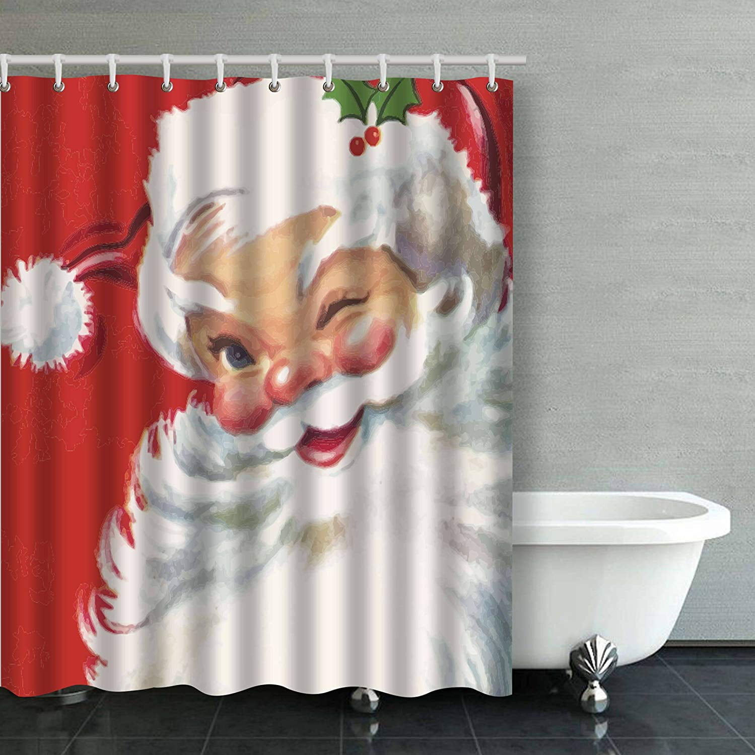 Artjia Vintage Jolly Santa, Santa In The Bathtub