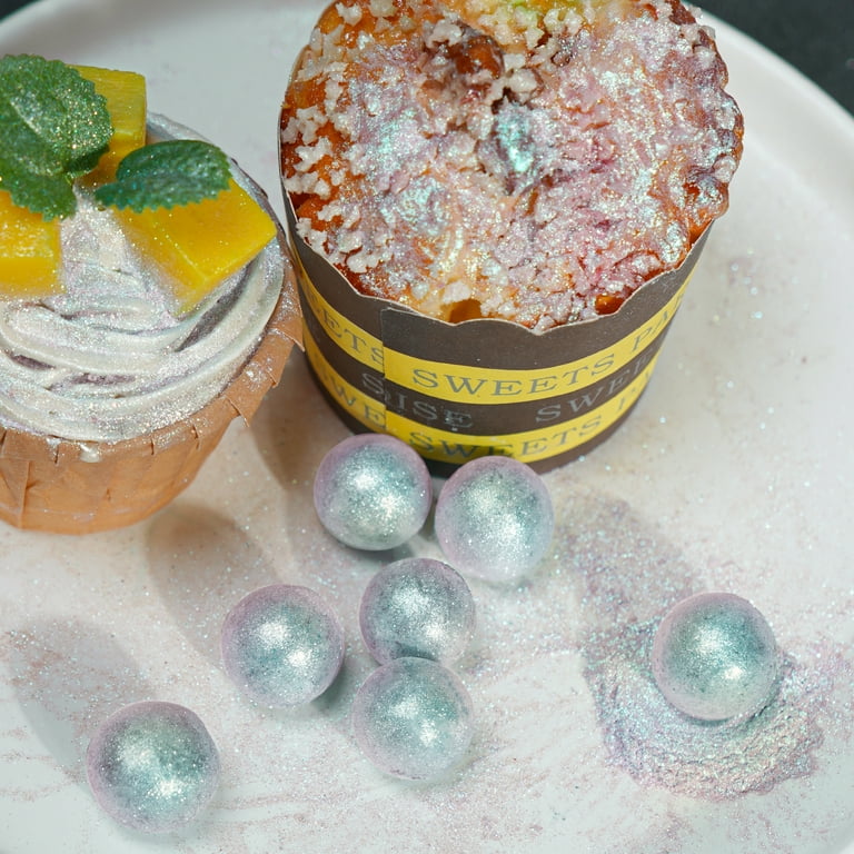 NiHome Edible Food-Grade Glimmer Powder Glitter Luster Dust Metallic Food Decorating Sprinkle Glimmery Dust for Wine Beverage Cake Candy Dessert Bakery Restaurant Vegan (0.18oz/5g, Iridescent)