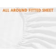 thumbnail image 4 of 1500 Thread Count 6-Piece DAMASK STRIPE Bed Sheet Set, California King Turquoise, 4 of 183