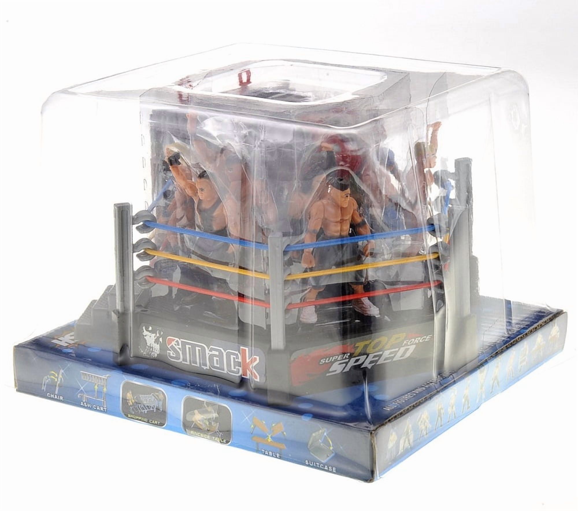 Wrestling Toy Figure Set with Arena and 12 Action Figures