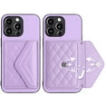 thumbnail image 3 of Back Wallet Case for iPhone 15 Pro Max with RFID Blocking Card Holders Stand Function Shockproof PU Leather Wallet Case with Wrist Lanyard for iPhone 15 Pro Max, Purple, 3 of 7