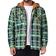 thumbnail image 1 of Chaqueta acolchada con capucha y cordón INSPIRE CHIC para hombre, con cremallera, estilo shacket de cuadros, color verde caqui, 1 of 6
