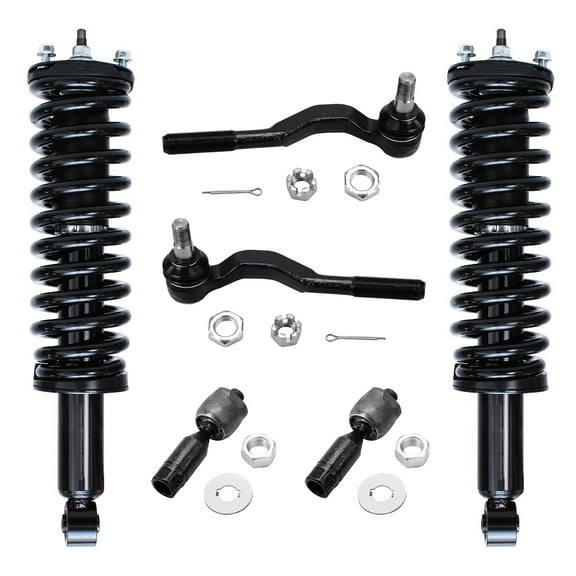 Detroit Axle - 6pc Front Struts Kit for Toyota Tacoma 95-04, Tie Rod Ends Struts w/Coil Spring 1995 1996 1997 1998 1999 2000 2001 2002 2003 2004 Replacement Suspension
